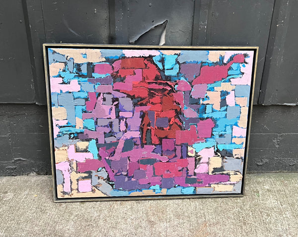 "Replaced by a Computer" Abstract Purple Squares Painting by Erliss Pung