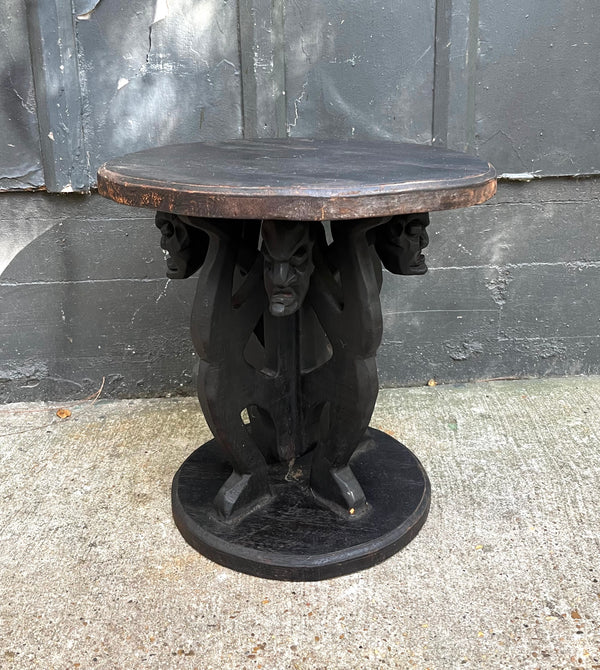 Hand-carved African Figurative Baule Stool