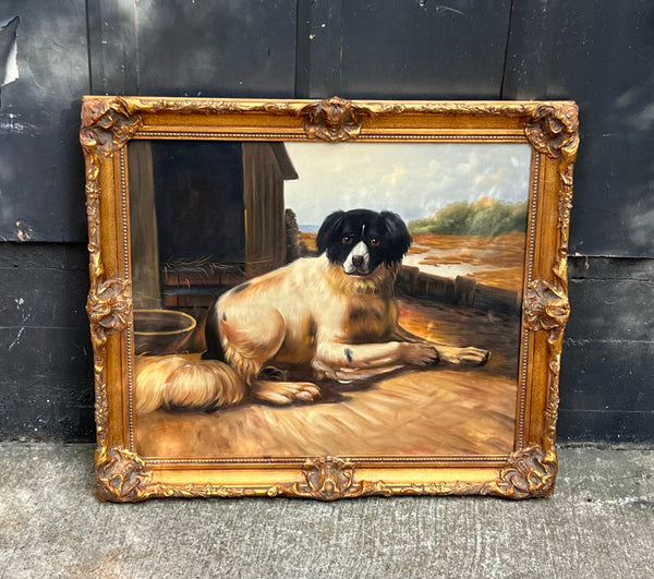 Gold-frame Dog Painting