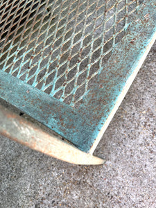 midcentury patio chair / 1940s Extra-large Green Wrought Iron Patio Chair