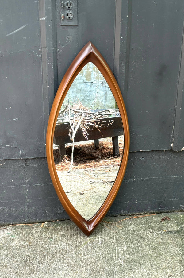 Syroco Eye-Shaped Walnut Mirror