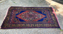 Load image into Gallery viewer, Navys / Rust / Tans Antique Wool Rug 4x6