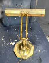 Load image into Gallery viewer, Brass Banker&#39;s Lamp / 1960s Articulating Brass Desk Lamp