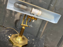 Load image into Gallery viewer, Brass Banker&#39;s Lamp / 1960s Articulating Brass Desk Lamp