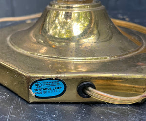 Brass Banker's Lamp / 1960s Articulating Brass Desk Lamp