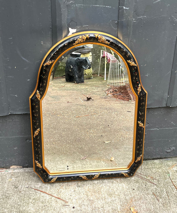 Lacquered / Gilt Asian-style Arched Mirror