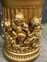 Load image into Gallery viewer, Hollywood Regency Side Table / Gilt Cherub Column Side Table