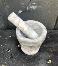 Load image into Gallery viewer, Vintage Mortar &amp; Pestle / Grey Marble Pharmacy Mortar &amp; Pestle