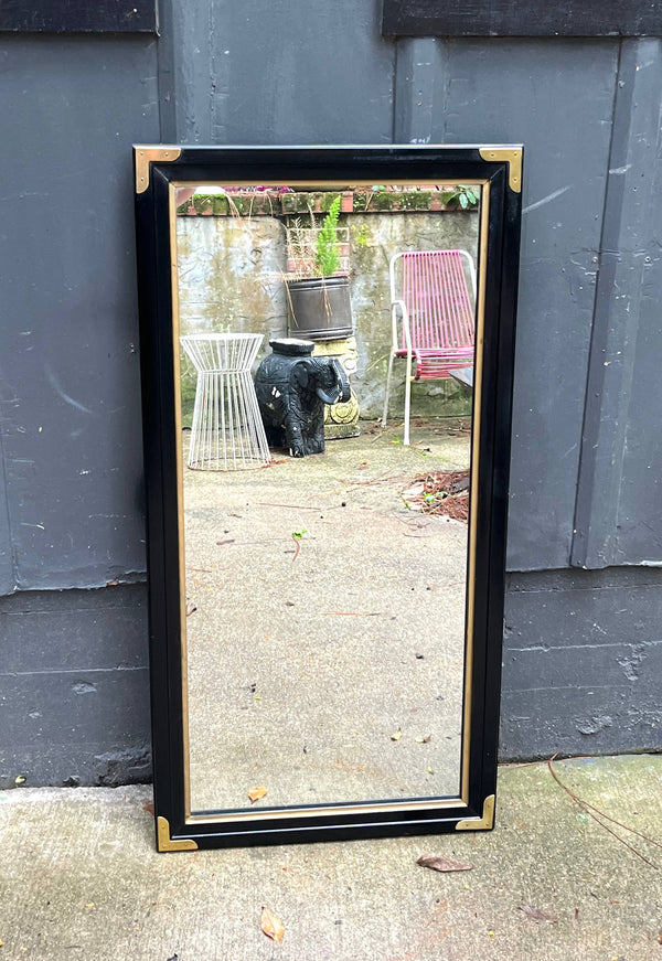 Black Lacquered Vertical Campaign Mirror