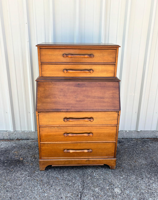 Continental Furniture Co. Midcentury Walnut Drop-front Secretary Desk