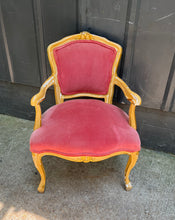 Load image into Gallery viewer, Vintage Bergere Chair / Petite Pink Velvet Bergere Chair