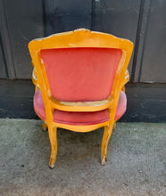 Load image into Gallery viewer, Vintage Bergere Chair / Petite Pink Velvet Bergere Chair