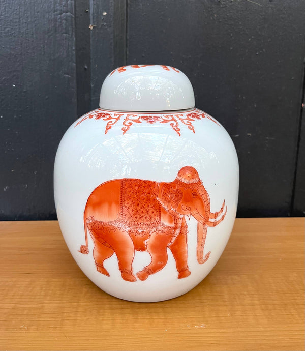 Neiman Marcus Ceramic Elephant Ginger Jar