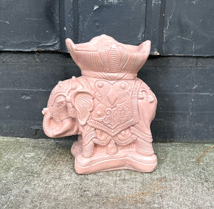 Elephant Plant Stand / Pink Plaster Elephant Planter