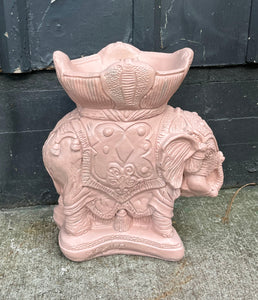 Elephant Plant Stand / Pink Plaster Elephant Planter