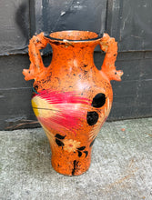 Load image into Gallery viewer, Mexican Bird Vase - 1960s-70s Large Hand-painted Orange Bird Vase