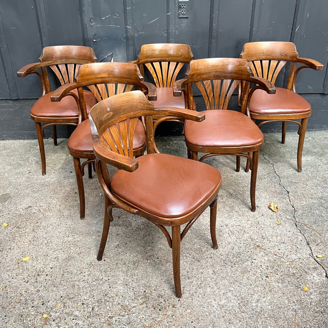 Drevounia Czechoslovakia Bentwood Dining Chairs Set of 6