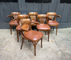 Drevounia Czechoslovakia Bentwood Dining Chairs Set of 6