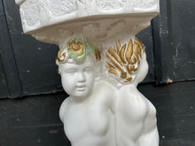 Load image into Gallery viewer, White / Gold Plaster Cherub Column