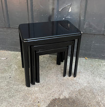Load image into Gallery viewer, Powell Black Postmodern Nesting Tables - 1980s Lacquered Nesting Tables Set of 3