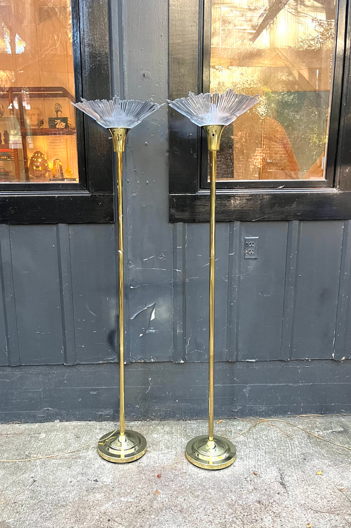 Brass Torchiere 80s Floor Lamps