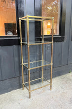 Load image into Gallery viewer, Vintage Brass Etagere / 1970s Brass &amp; Glass bookshelf